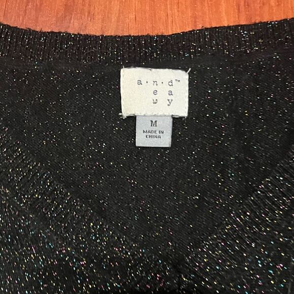 A New Day Black sparkly Sweater. Size medium. - Picture 6 of 9